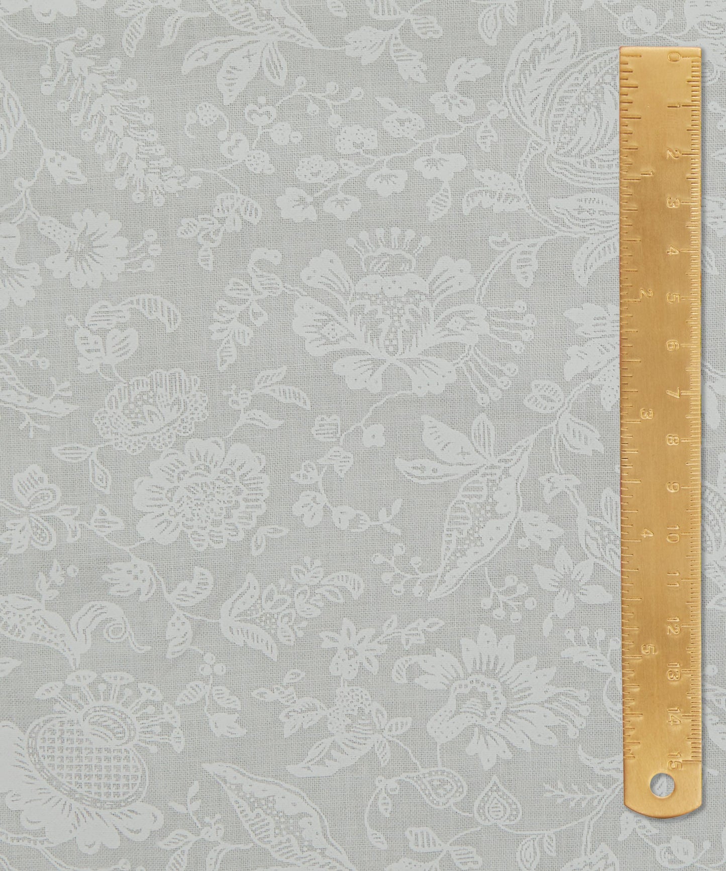 Victoria Lace Floral Lasenby Quilting Cotton Fabric - Silver - Liberty