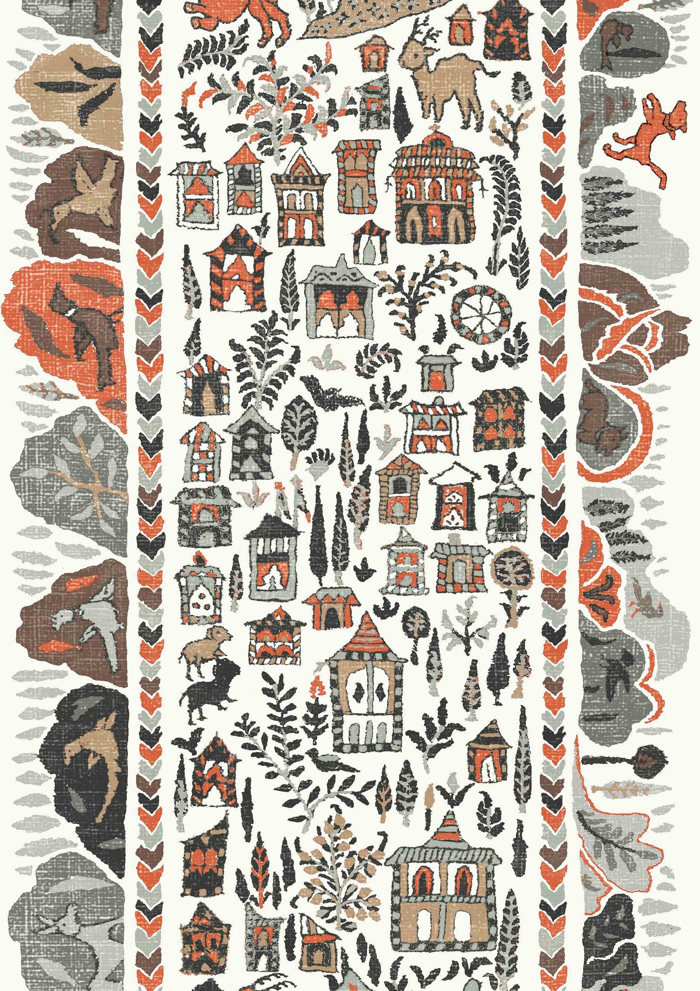 Ravi Ribbon Wallpaper - Satsuma Soot