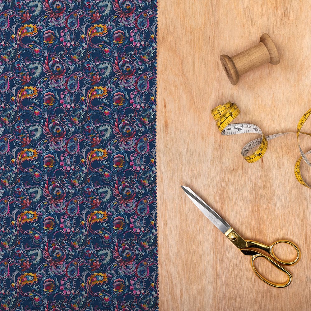 Shrabana Carnival Sapphire Lomond Pima Lawn Cotton - Dress Fabric