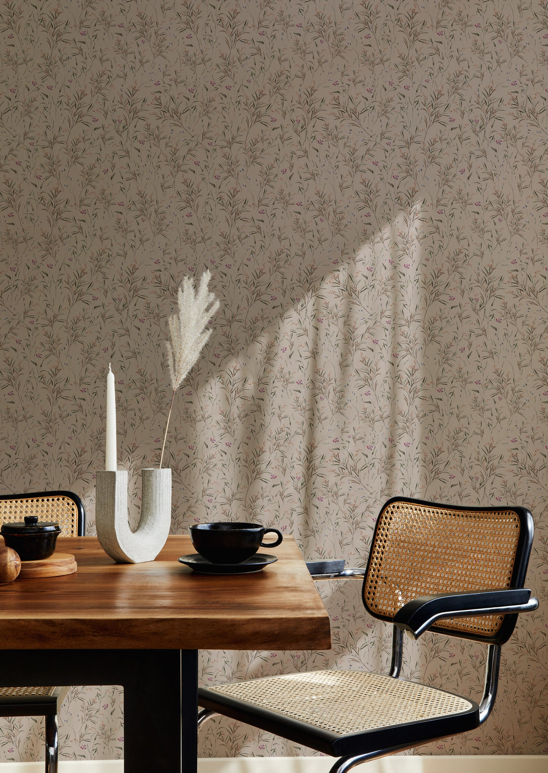 Spring Meadow Wallpaper - Pink - Summer Gray