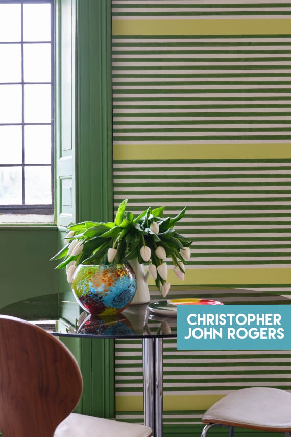 Stripe Wallpaper - Raw Tomatillo - 6102 - Farrow & Ball