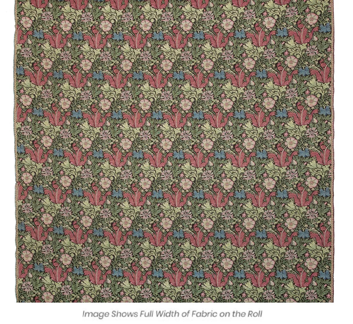 Morris Tulips Tapestry Fabric - Green