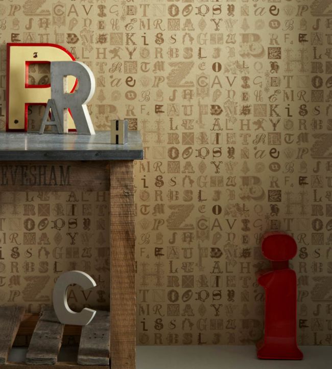 Typecast Wallpaper - Vintage Gold - BG0400 - 201 - Barneby Gates