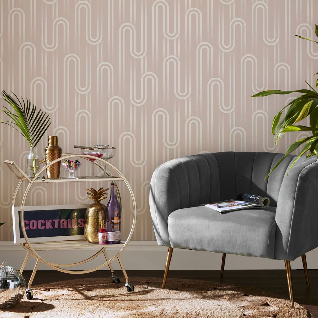 Ups n Downs Wallpaper - Peach - Envy