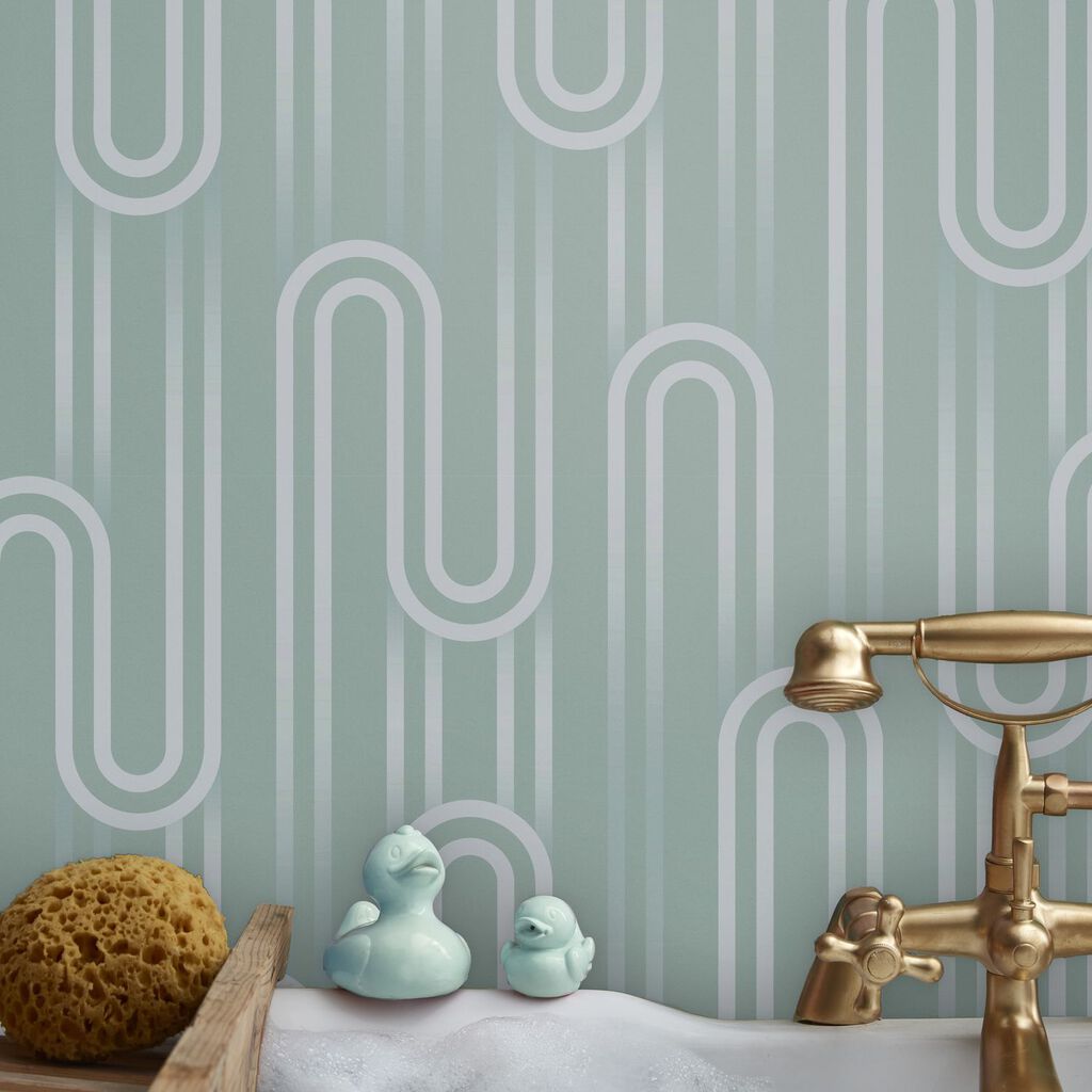 Ups n Downs Wallpaper - Pistachio - Envy