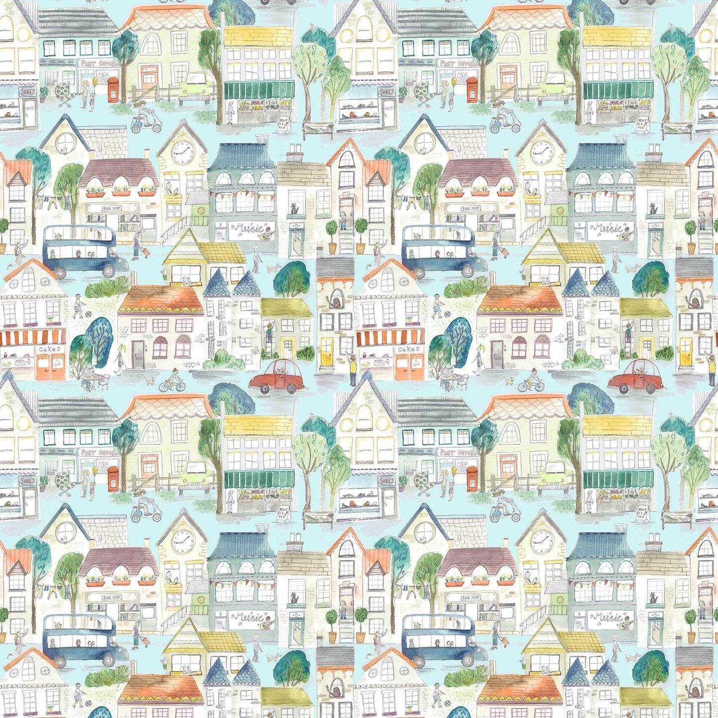 Village Streets Sunburst Fabric