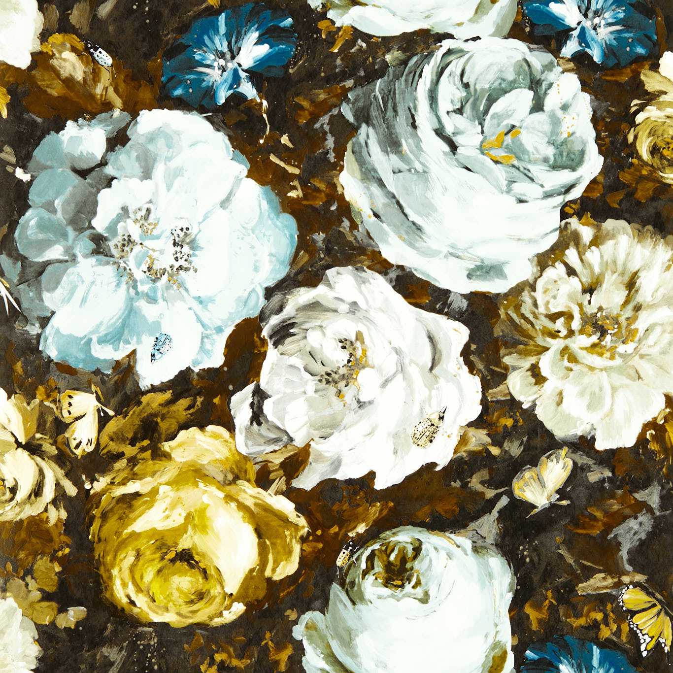 Floretta Wallpaper - Mineral/Charcoal - W0090/04