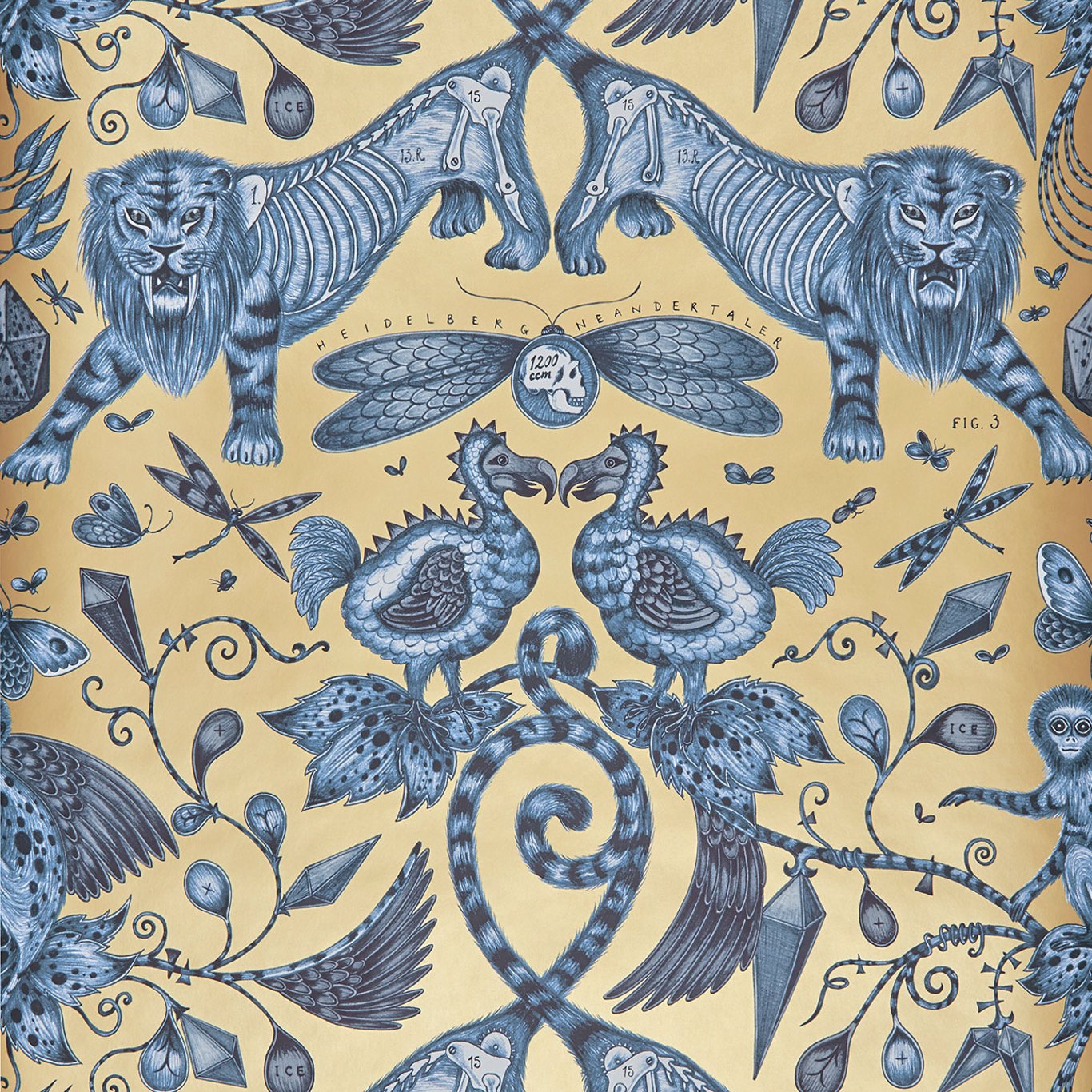Extinct Wallpaper - Blue - W0100/01