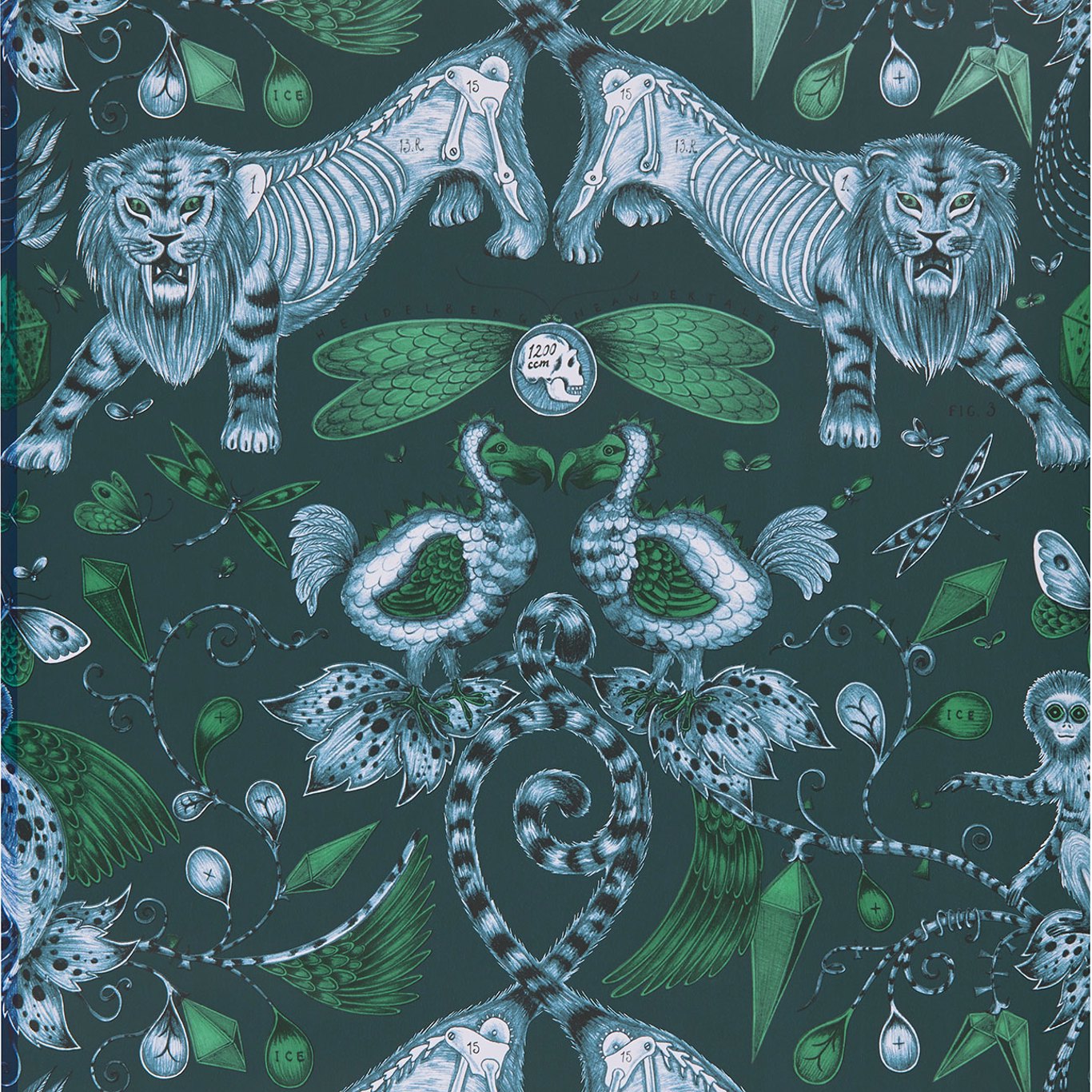 Extinct Wallpaper - Navy - W0100/04