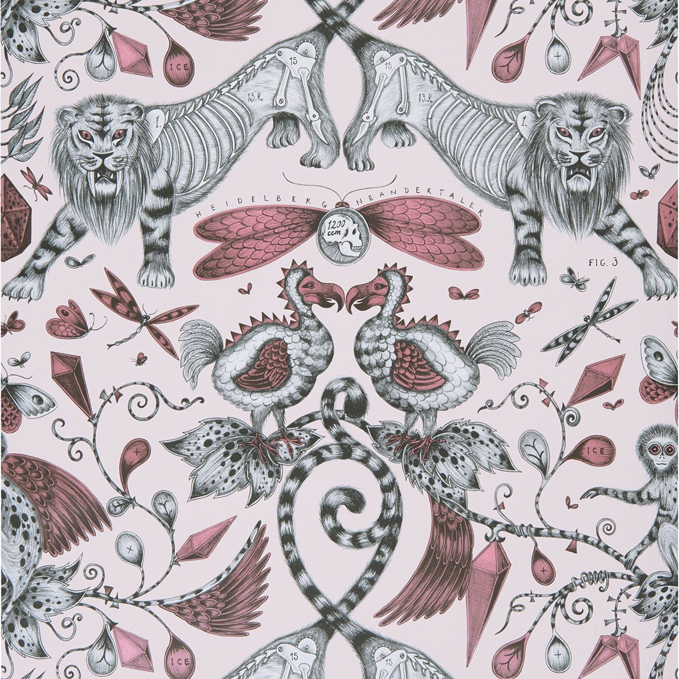 Extinct Wallpaper - Pink - W0100/05