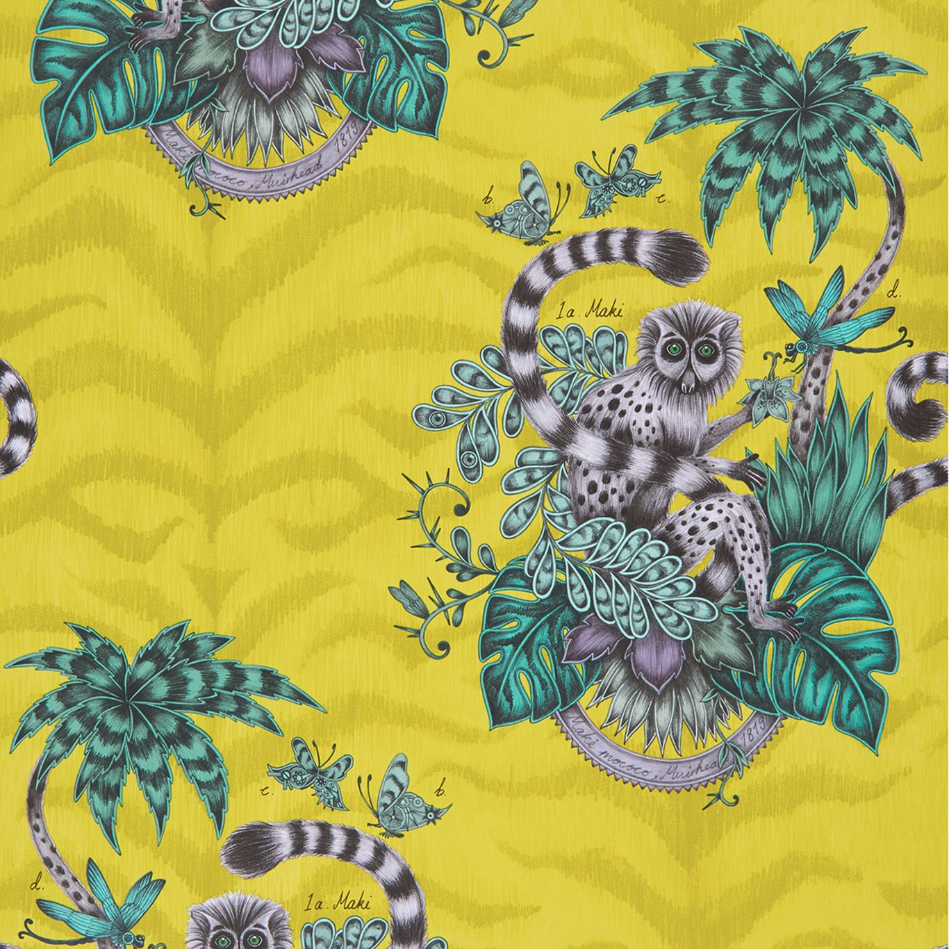 Lemur Wallpaper - Lime - W0103/02