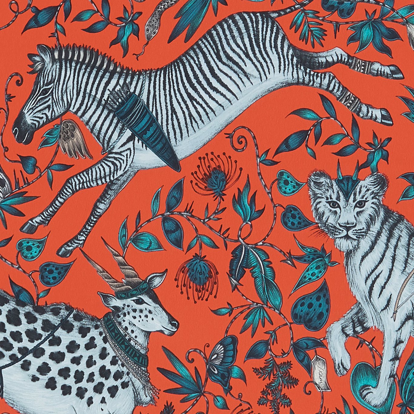 Protea Wallpaper - Coral - W0119/03
