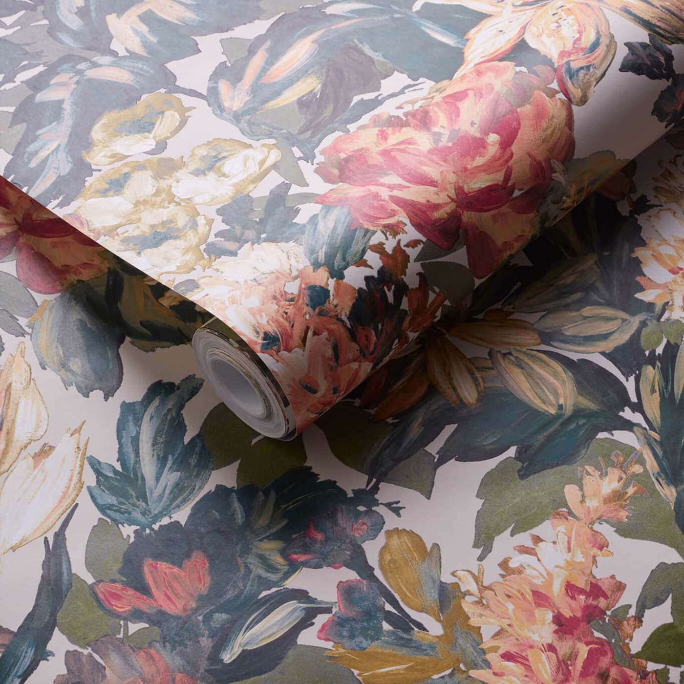 Lilum Wallpaper - Olive/Raspberry - W0158/03