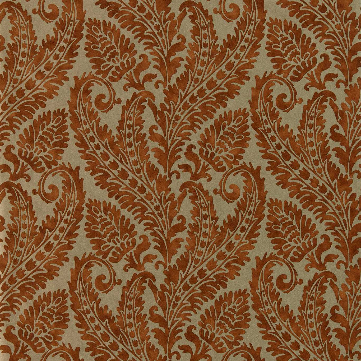 Regale Wallpaper - Russet/Gilver - W0161/04
