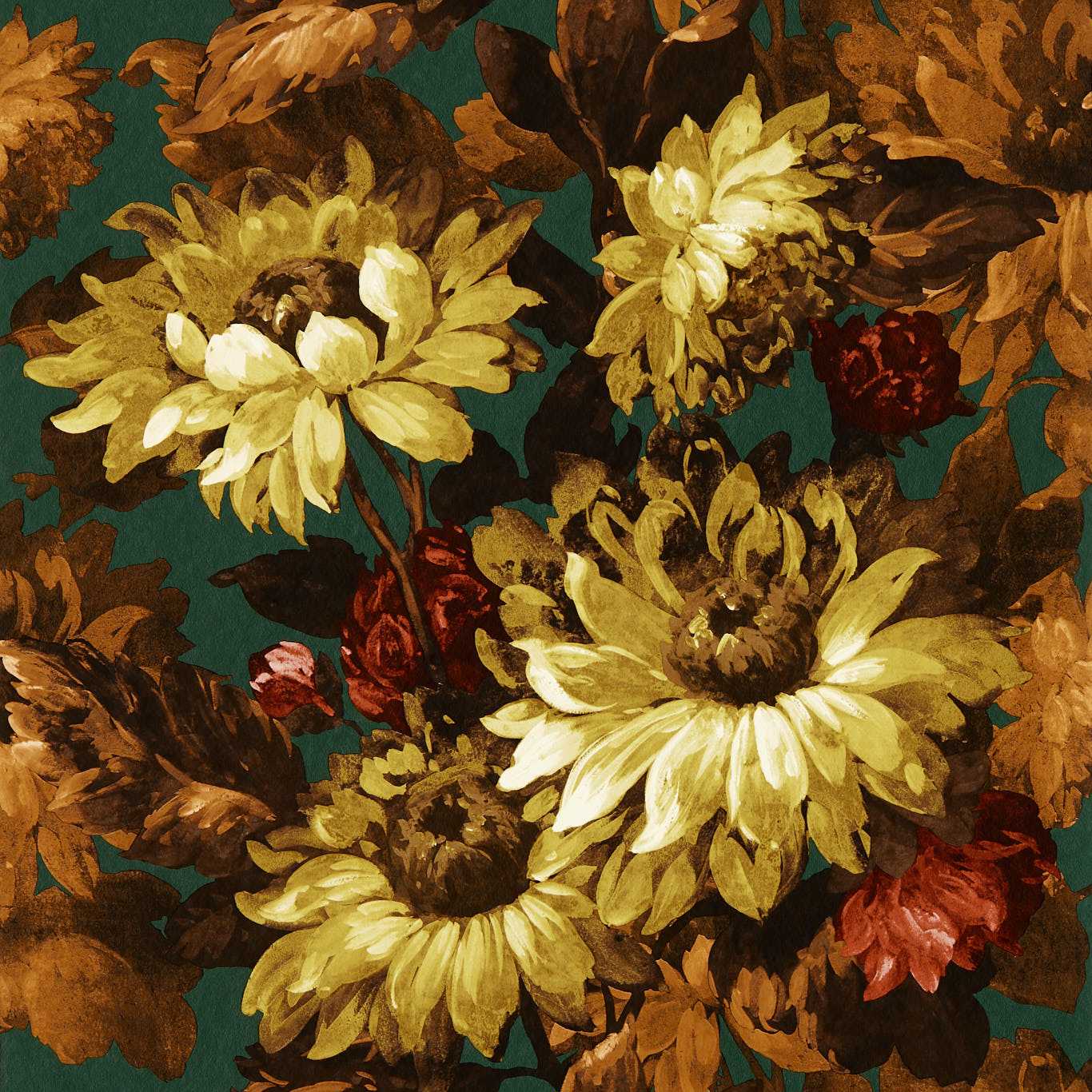 Sunforest Wallpaper - Sage/Russet - W0162/04