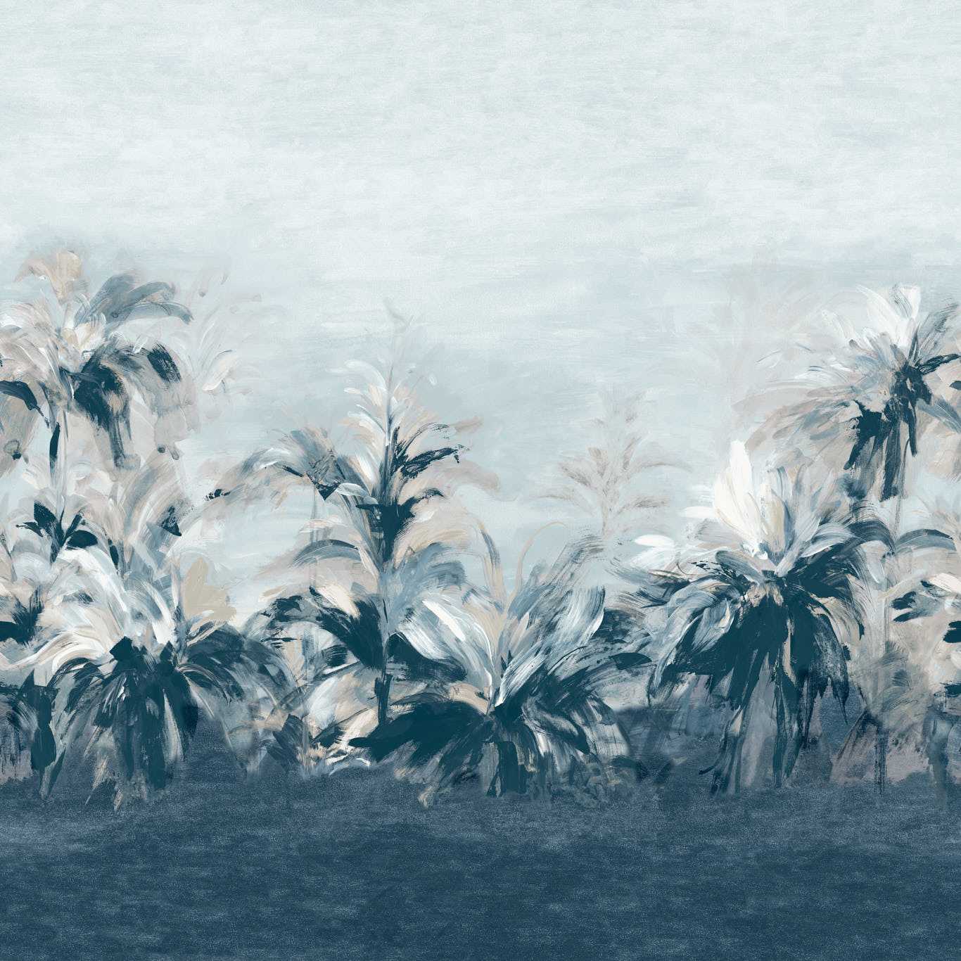 Alberi Wallpaper - Midnight/Linen Banner - W0176/01