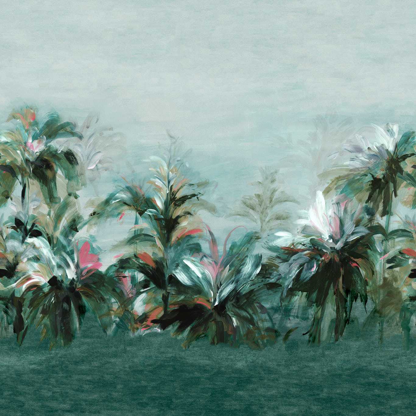 Alberi Wallpaper - Teal/Fuchsia Banner - W0176/02