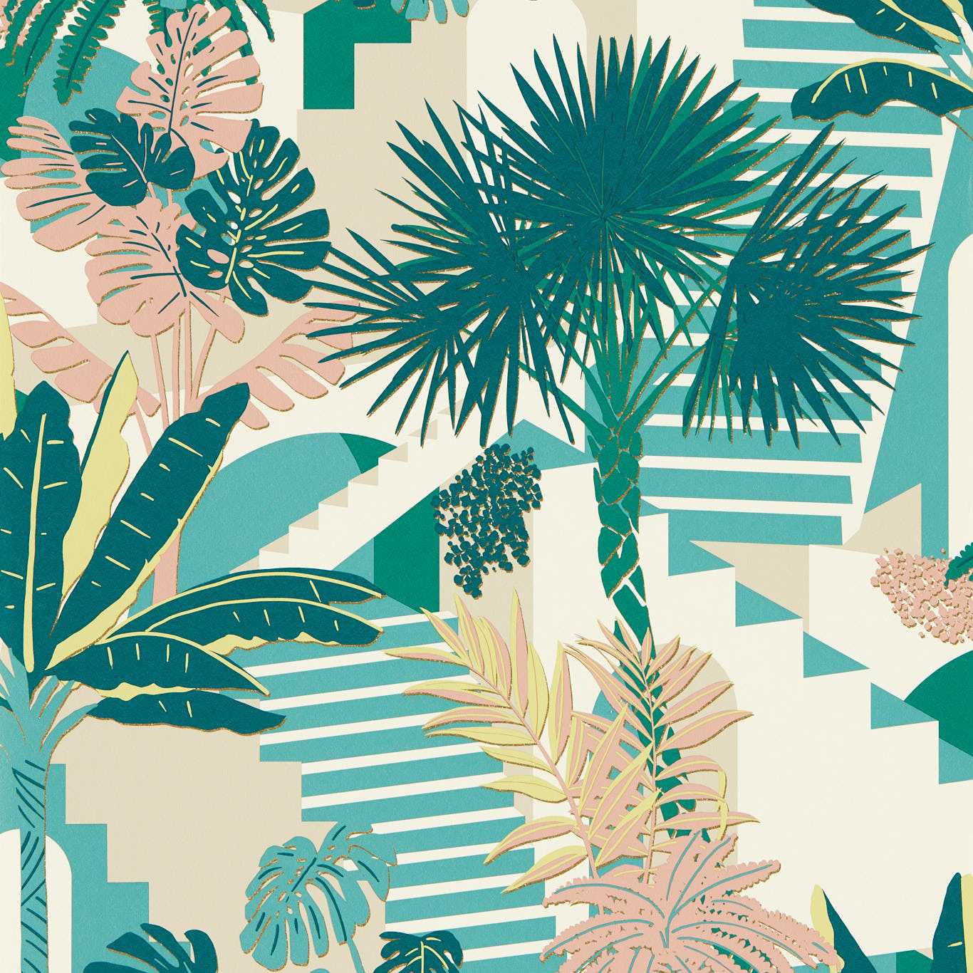 Malindi Wallpaper - Mineral/Blush - W0186/02