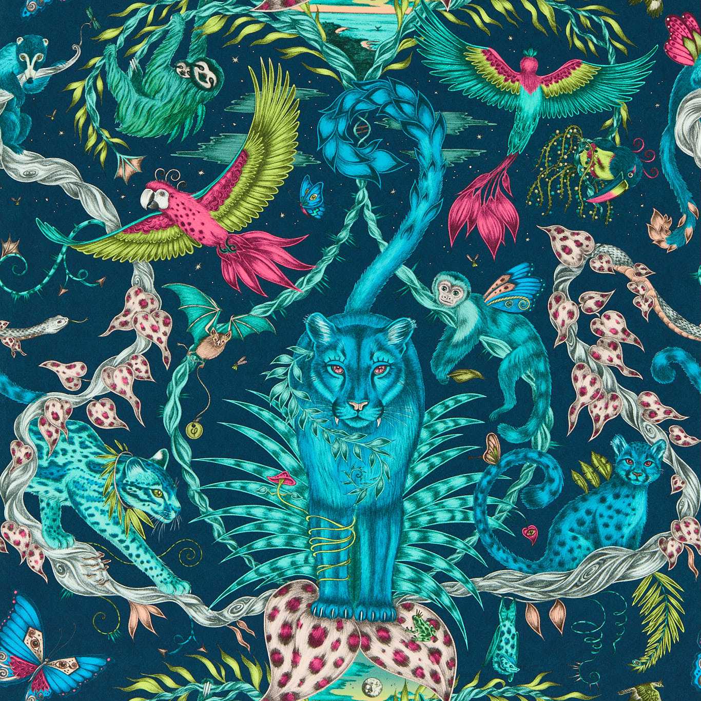 Bosque Dreams Wallpaper - Navy - W0213/03