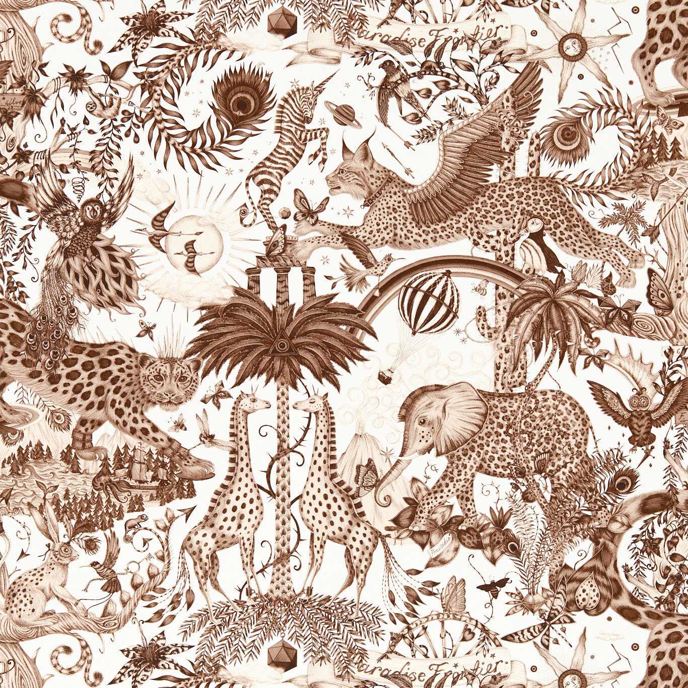 Paradise Lost Wallpaper - Sepia - W0216/04