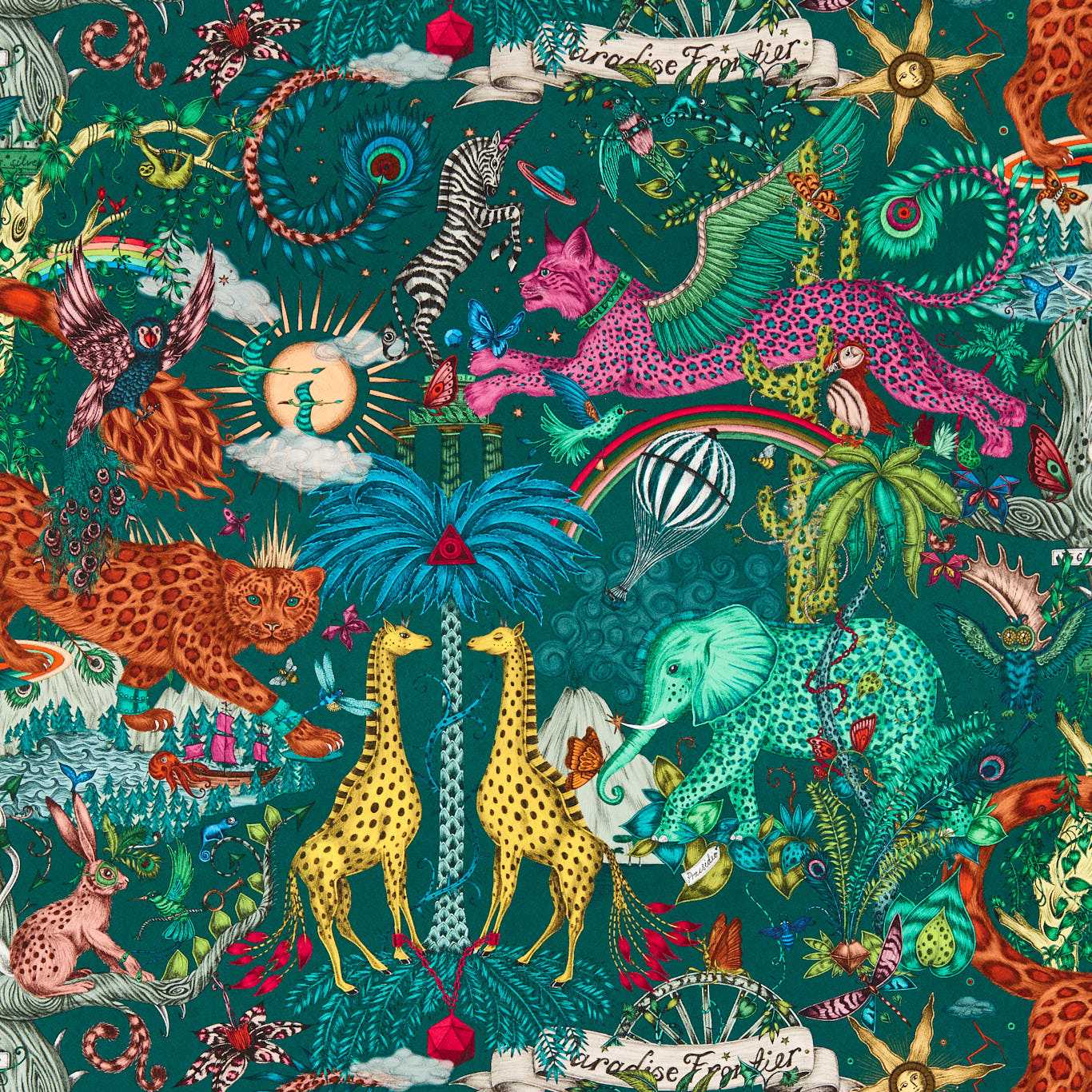 Paradise Lost Wallpaper - Teal - W0216/05