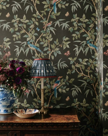 W7021-02 - Ashdown Wallpaper - Black - Colefax & Fowler