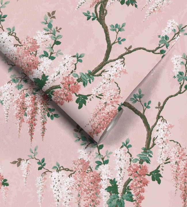 WM-218R - Wisteria Wallpaper - Pink Bloom - Woodchip & Magnolia