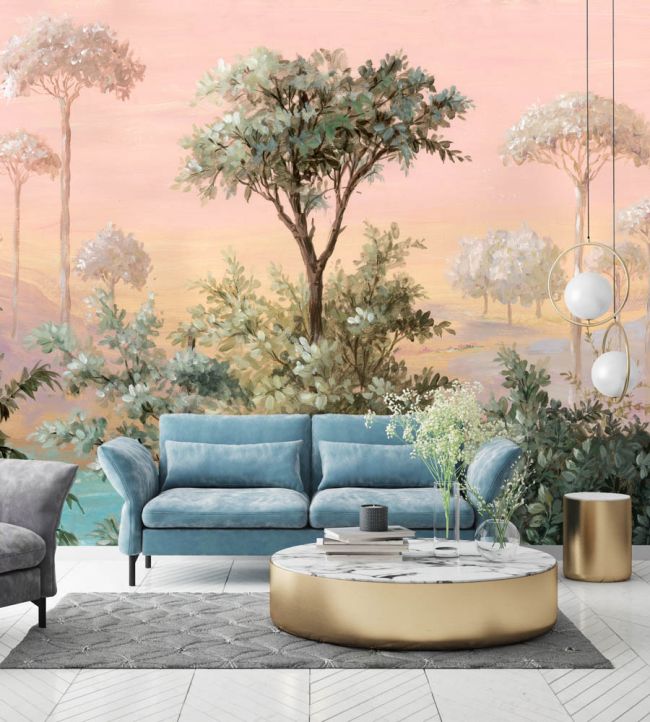 WM-347-01RM - Oasis Wallpaper - Mural - Pink - Woodchip & Magnolia