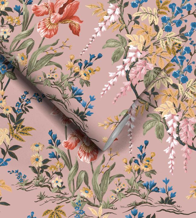 WM-364-03R - Hestia Wallpaper - Salmon Pink - Woodchip & Magnolia