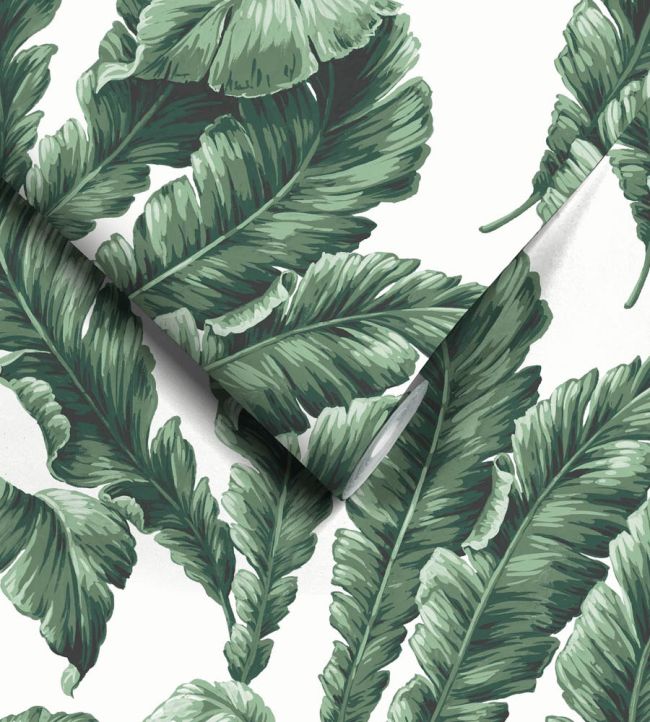 WM-365-04R - Lets Go Bananas Wallpaper - Green - Woodchip & Magnolia