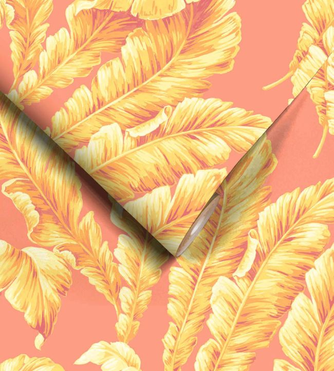 WM-365-07R - Lets Go Bananas Wallpaper - Coral - Woodchip & Magnolia