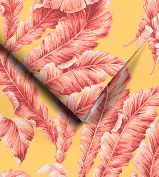 WM-365-08R - Lets Go Bananas Wallpaper - Pink Yellow - Woodchip & Magnolia