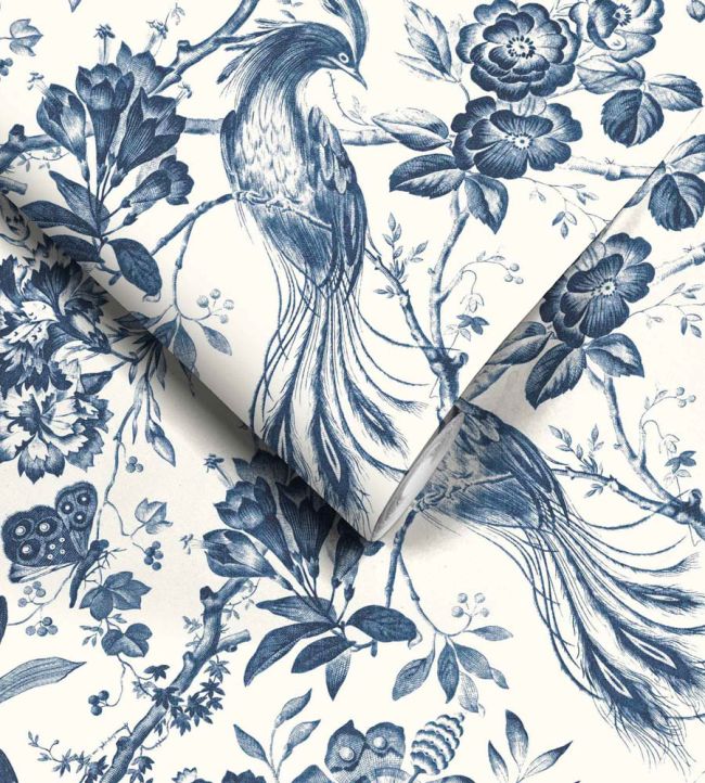 WM-368-02-3P - Plumage Wallpaper - Mural - Porcelain Blue - Woodchip & Magnolia