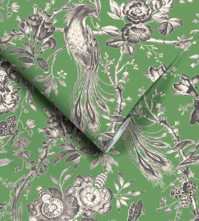 WM-368-04-3P - Plumage Wallpaper - Mural - Jade - Woodchip & Magnolia