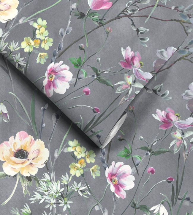 WM-383-04R - Maytime Wallpaper - Dusky Grey - Woodchip & Magnolia