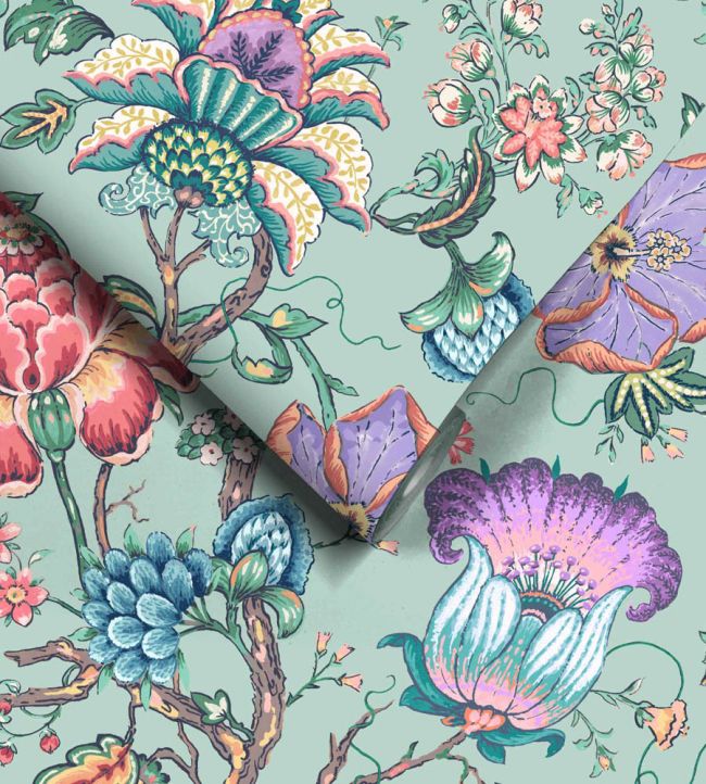 WM-408-02R - Arcadia Wallpaper - Mint - Woodchip & Magnolia