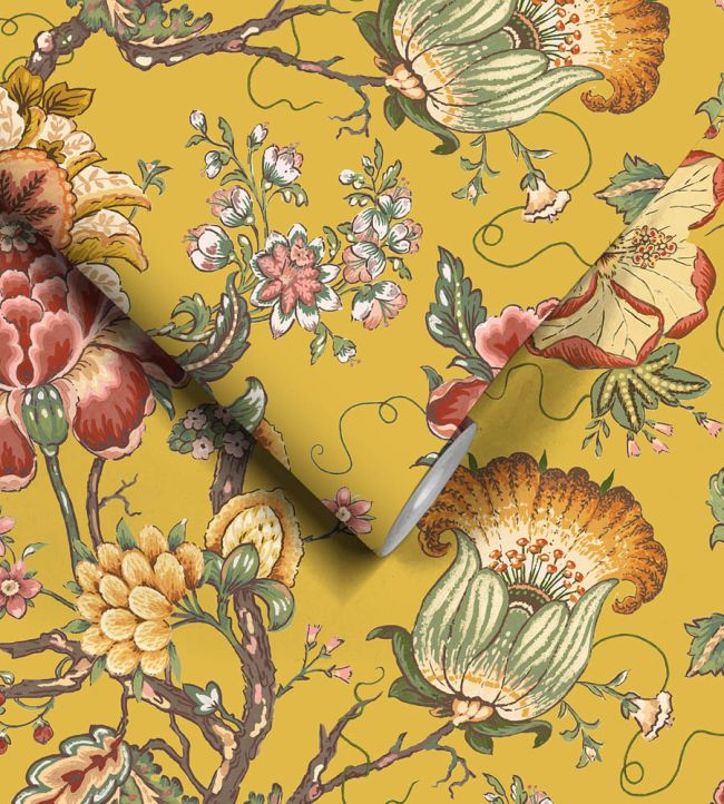 WM-408-05R - Arcadia Wallpaper - Daffodil - Woodchip & Magnolia