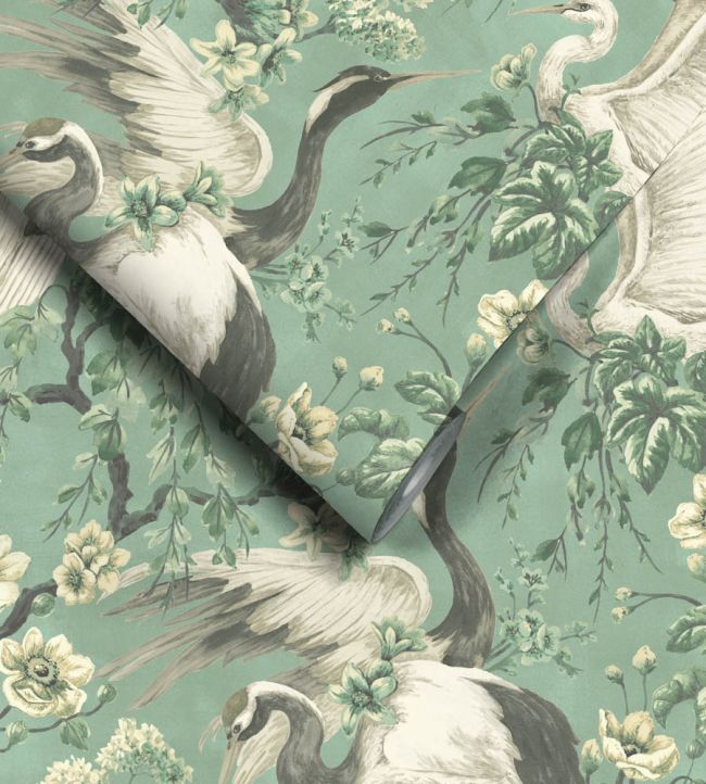 WM-411-02R - Maurice Wallpaper - Green Moss - Woodchip & Magnolia