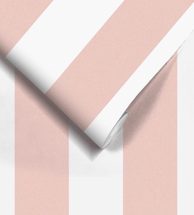 WM-413-03R - Awning Stripe Wallpaper - Blush Pink - Woodchip & Magnolia