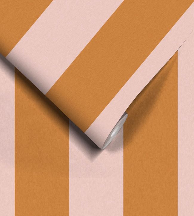 WM-413-04R - Awning Stripe Wallpaper - Pink Cloud Gorse - Woodchip & Magnolia