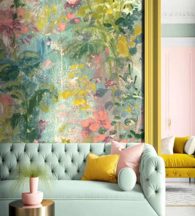 WM-429-01RM - Aquarelle Wallpaper - Mural - Summer - Woodchip & Magnolia