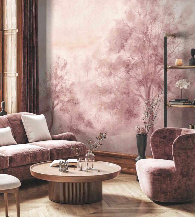 WM-430-03RM - Quarlton Wallpaper - Mural - Blush Pink - Woodchip & Magnolia
