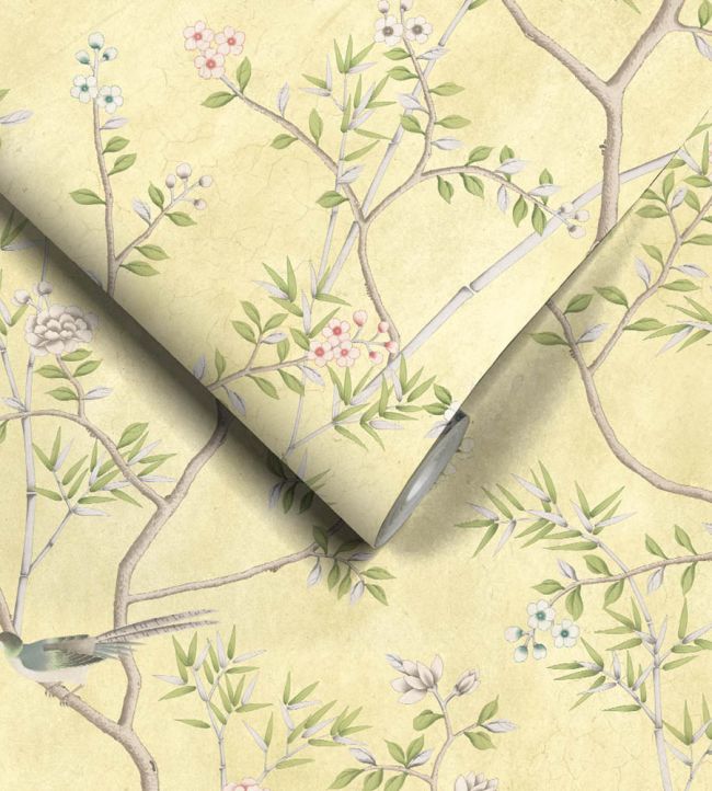 WM-454-11R - Chinoiserie Onism Wallpaper - Mural - Lemon - Woodchip & Magnolia
