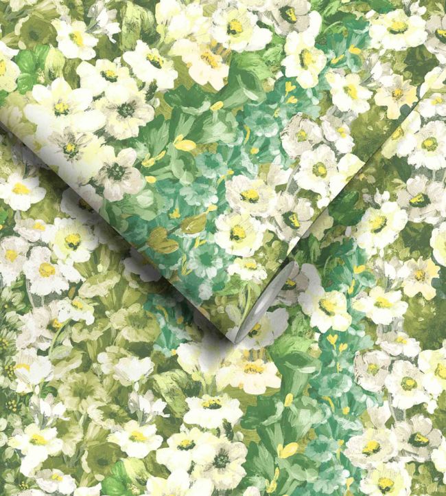 WM-464-02 - Alcea Wallpaper - Green with Envy - Woodchip & Magnolia