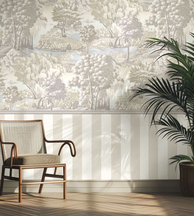 WM-483-02R - Bloomsbury Wallpaper - Mural - Winter White - Woodchip & Magnolia