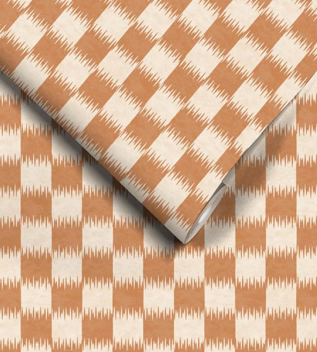 WM-487-06 - Checkmate Wallpaper - Ginger - Woodchip & Magnolia