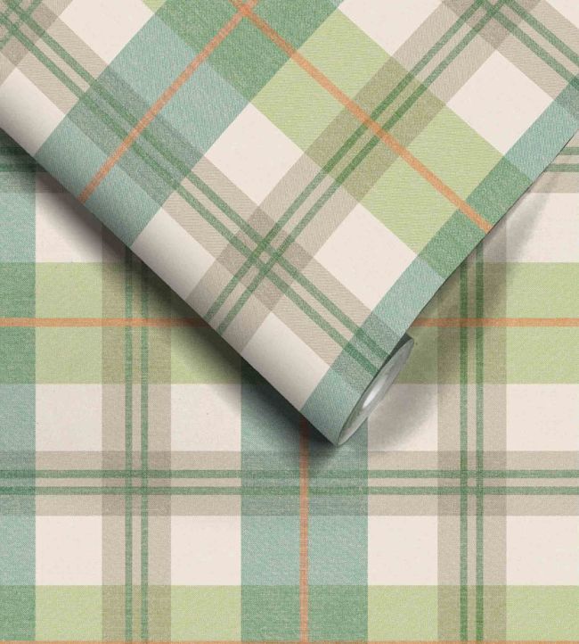 WM-488-04 - Tartanowski Wallpaper - Olive Green - Woodchip & Magnolia