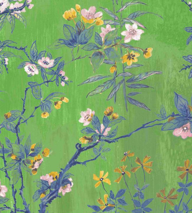 WMF-126-06VD - Rivington Fabric - Lush Green - Woodchip & Magnolia