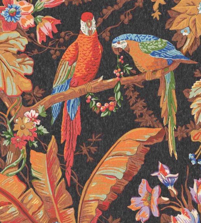 WMF-322-01VD - Parrot Talk Fabric - Terracotta Sunset - Woodchip & Magnolia