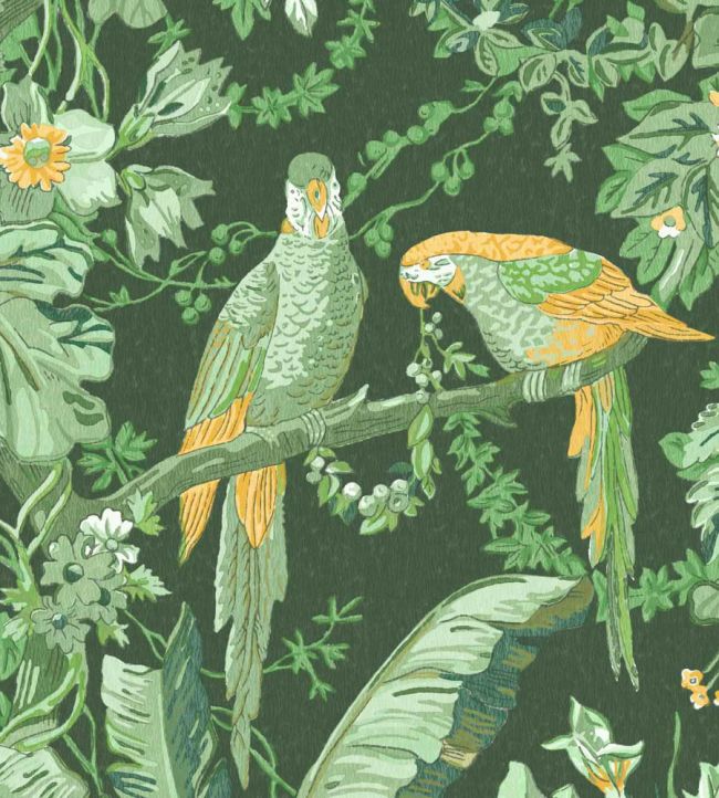 WMF-322-02VD - Parrot Talk Fabric - Lush Green - Woodchip & Magnolia